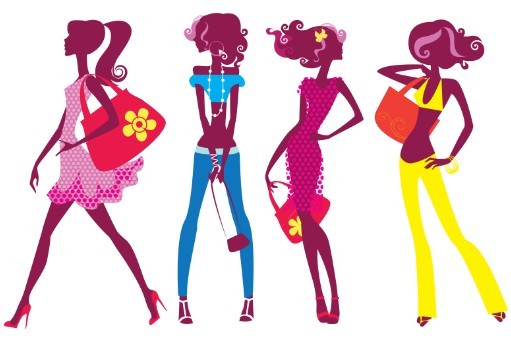 Vector Fashion Girls Cartoon