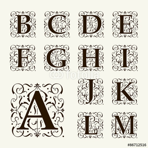 Vintage Monogram Letters Font
