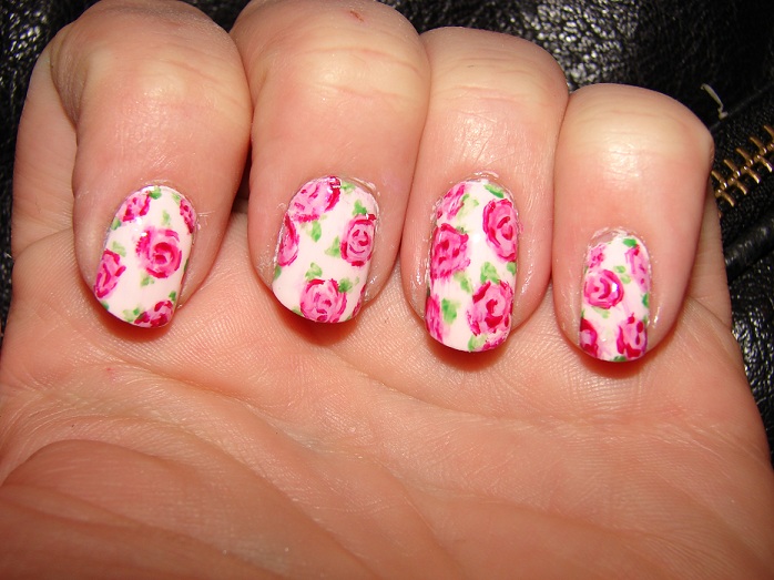 Vintage Rose Nail Art