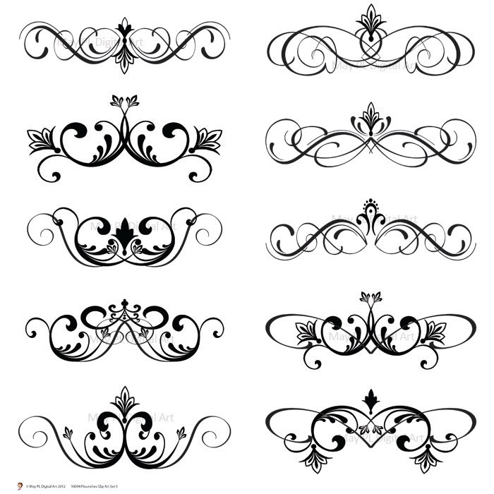 Vintage Swirl Clip Art Borders