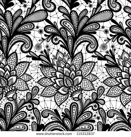 9 Vintage Flower Background Seamless Vector Lace Pattern Images