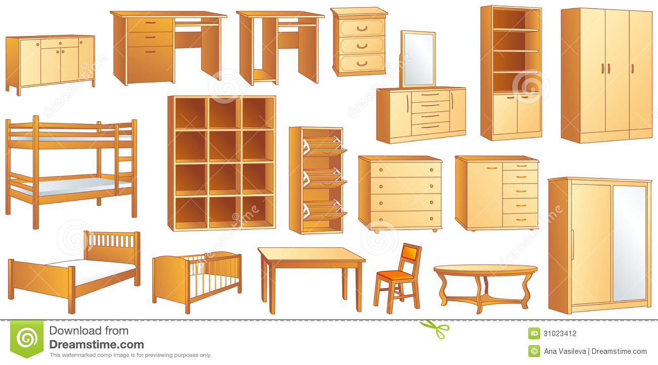 Wood Bunk Bed Desk Clip Art