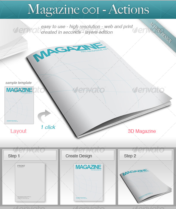 3D Magazine Cover Template