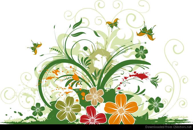 Abstract Floral Butterfly PNG