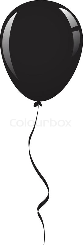 Black and White Balloon with String