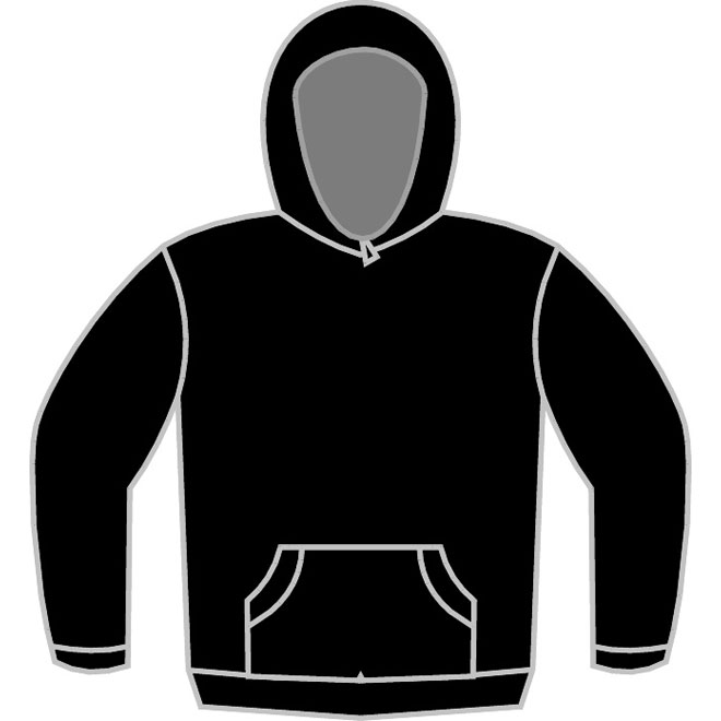 Black Hoodie Template Vector