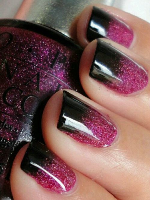 Black & Pink Nails