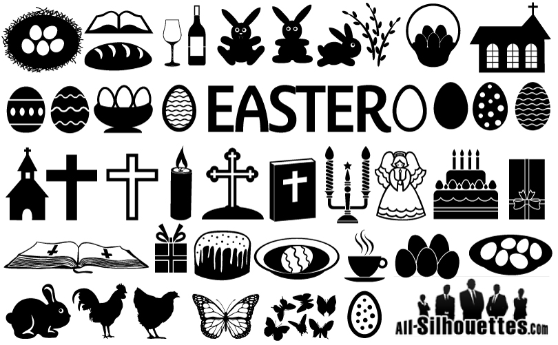 Black Vector Easter Icons