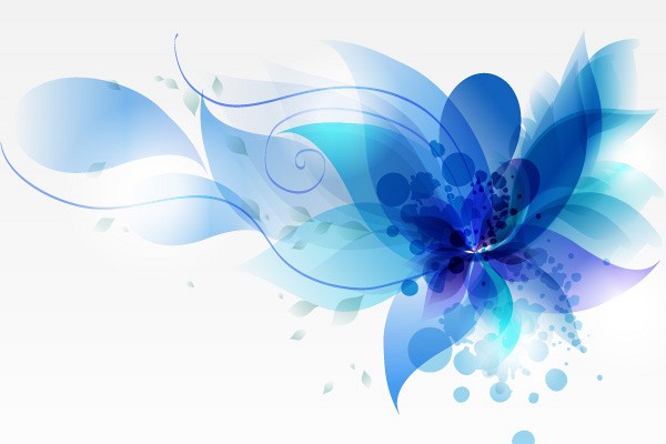 Blue Abstract Flower Vector