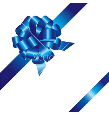 Blue Ribbon Bow Vector