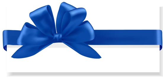 Blue Ribbon Bow Vector