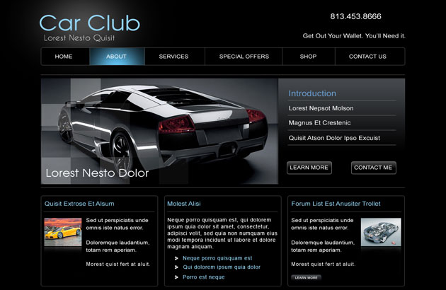Car Club Website Templates Car Club Website Templates