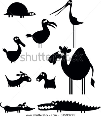 Cartoon Animal Silhouettes