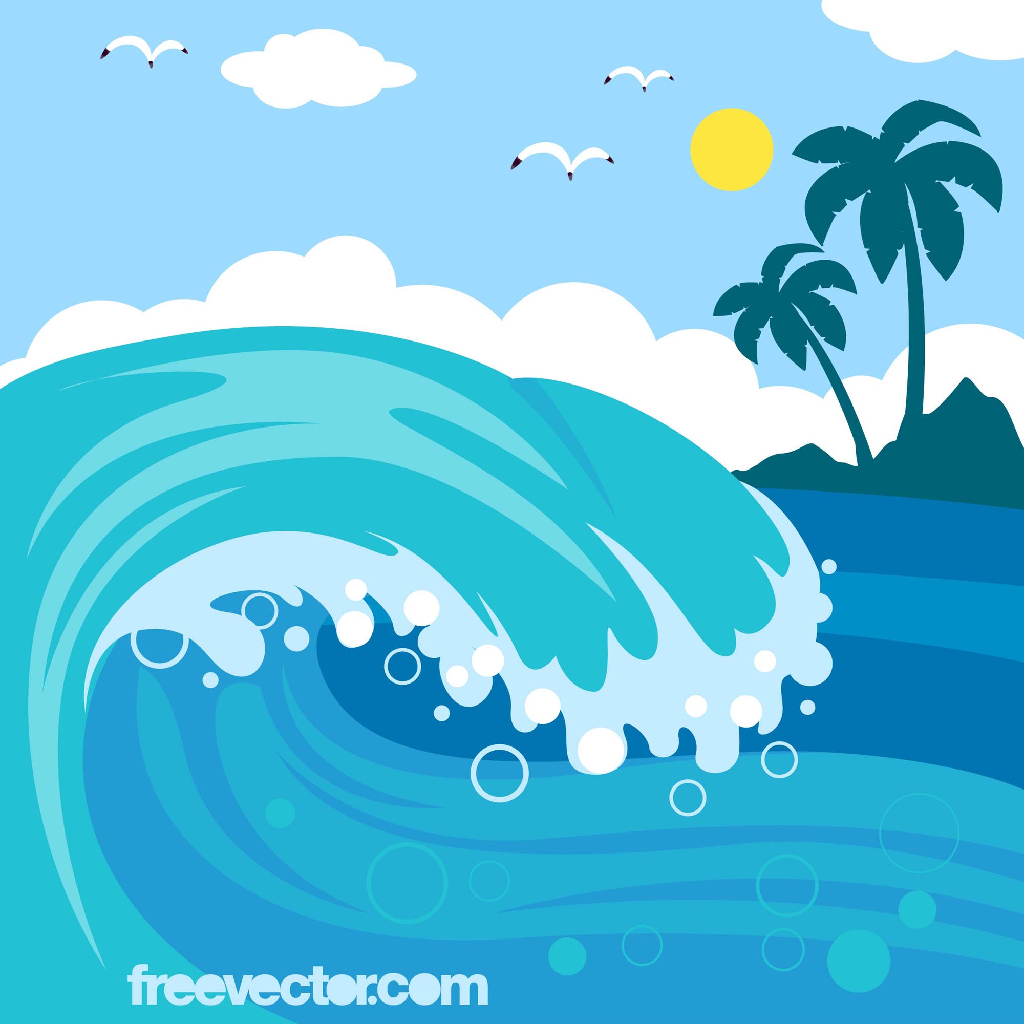13 Cartoon Wave Vector Images Cartoon Ocean Waves
