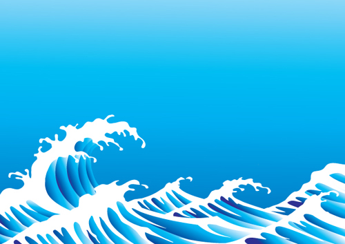 Cartoon Sea Wave Vector