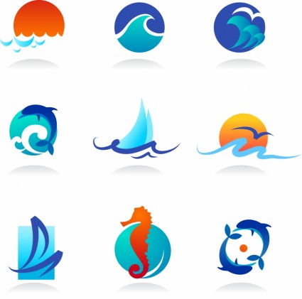 Cartoon Waves Vector Graphics