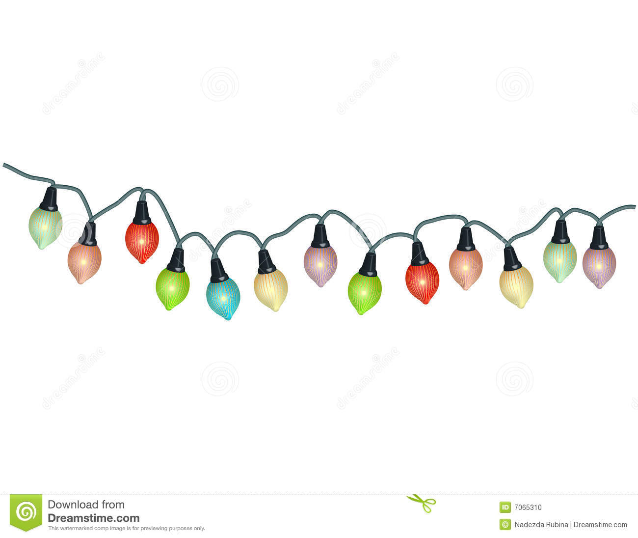 10 Christmas Lights Clip Art Vector Images