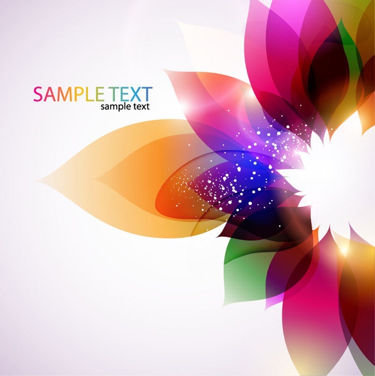 Colorful Abstract Flowers Vector