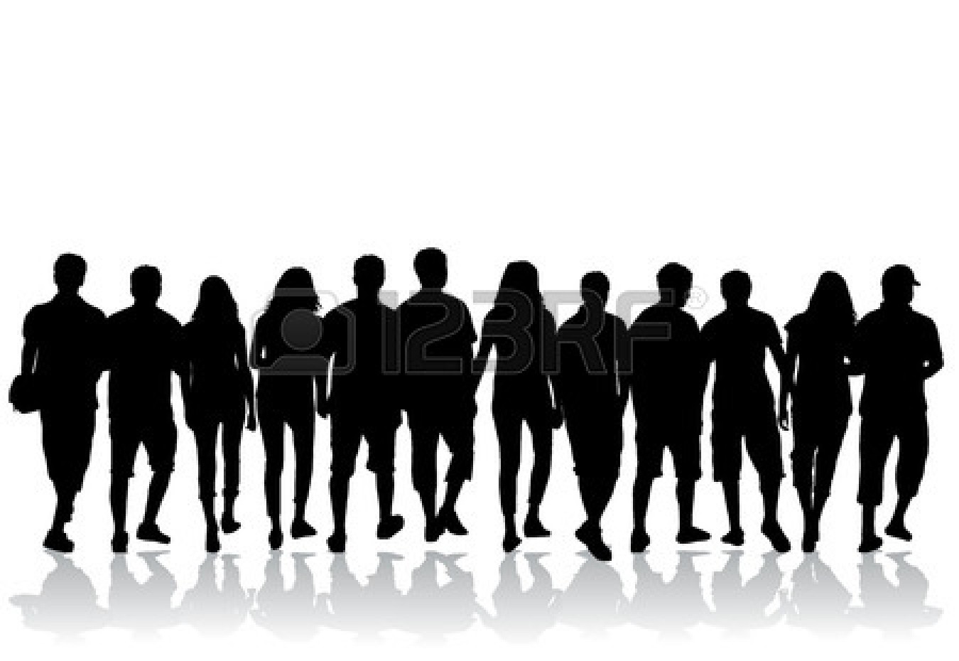 Crowd of People Silhouette Vector