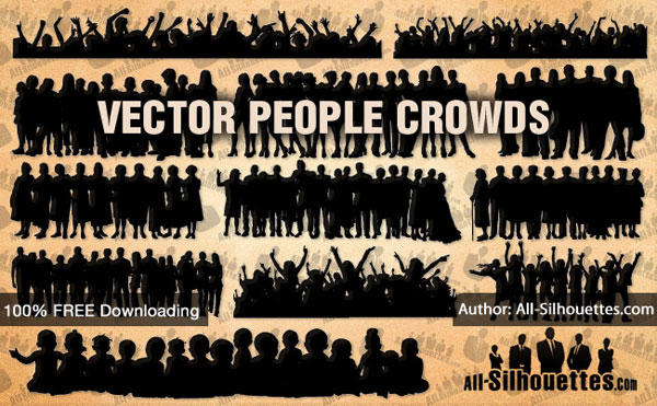 Crowd Silhouette Vector Free