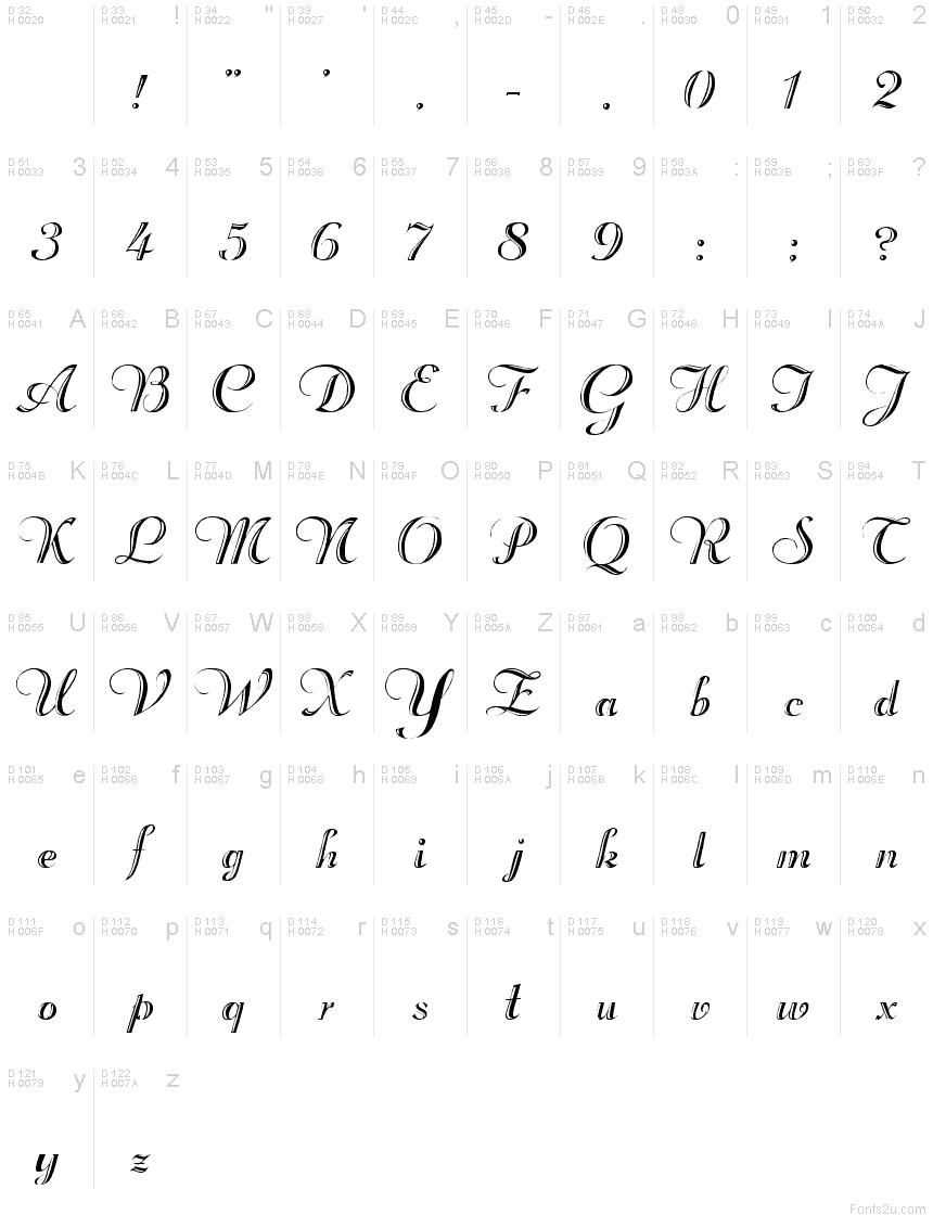 Cursive Script Fonts