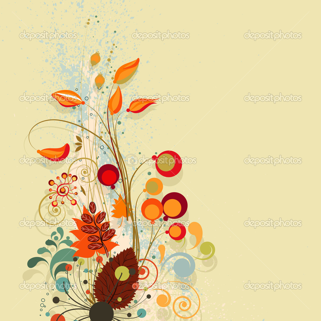 Design Flower Vector Fall Autumn