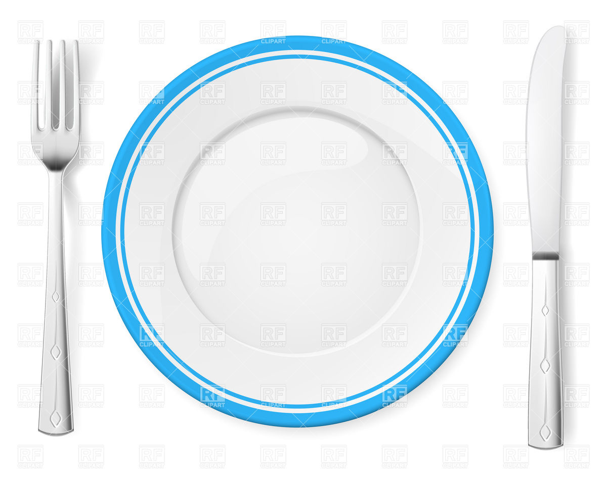 Dinner Plate with Fork and Knife