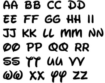 Disney Font Letters Cut Out