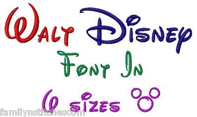 12 Walt Disney Font Machine Embroidery Designs Images