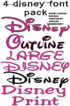 Disney Font Machine Embroidery Designs