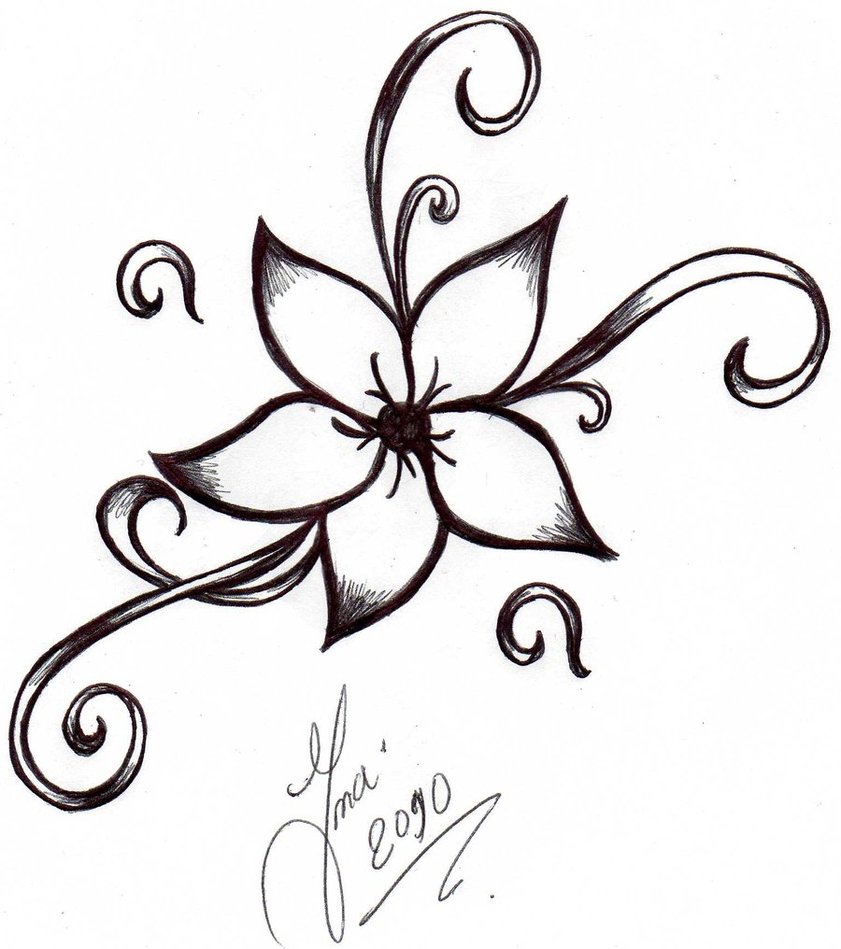 Easy to Draw Flower Tattoo Drawings Easy to Draw Flower Tattoo Drawings