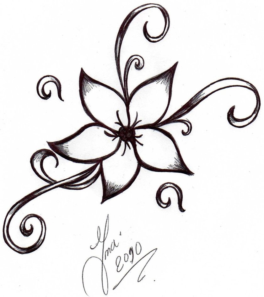 Easy to Draw Flower Tattoo Drawings