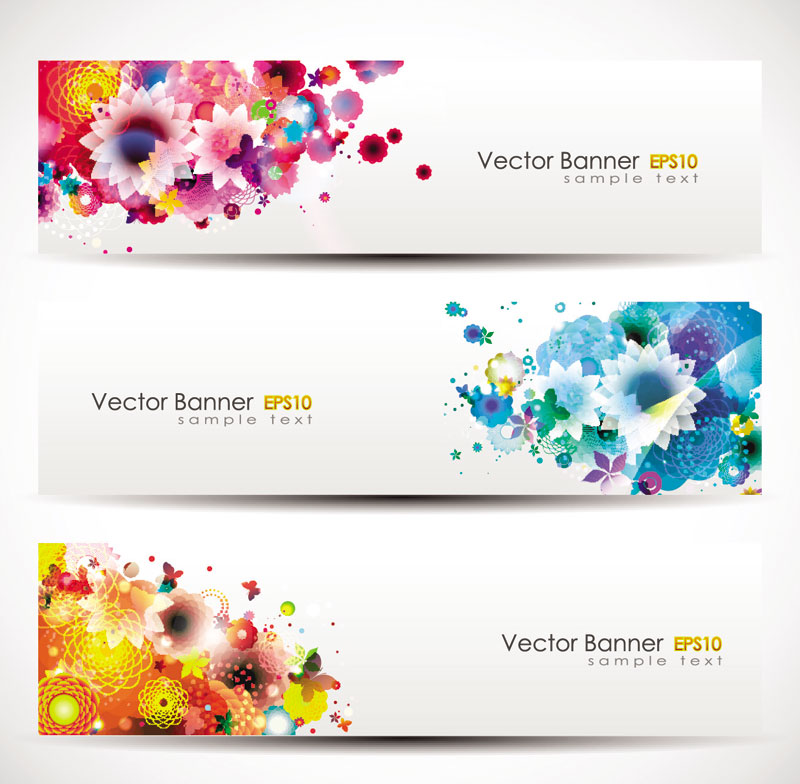 Flower Banner Vector Flower Banner Vector