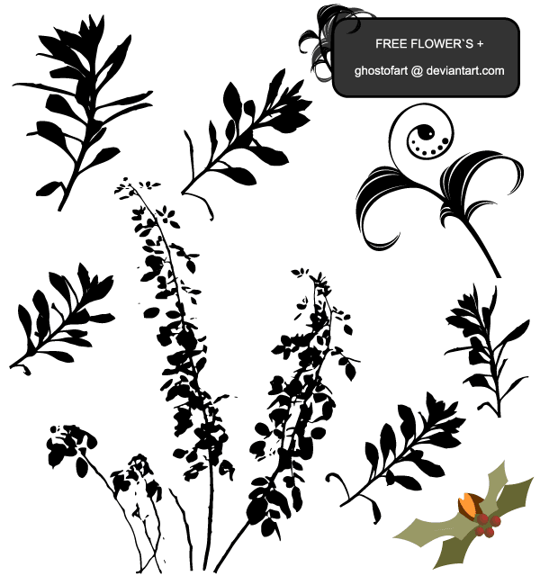 Flower Free Vector Plant Silhouettes
