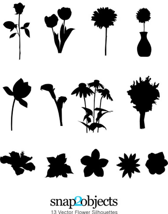18 Vector Floral Silhouette Images