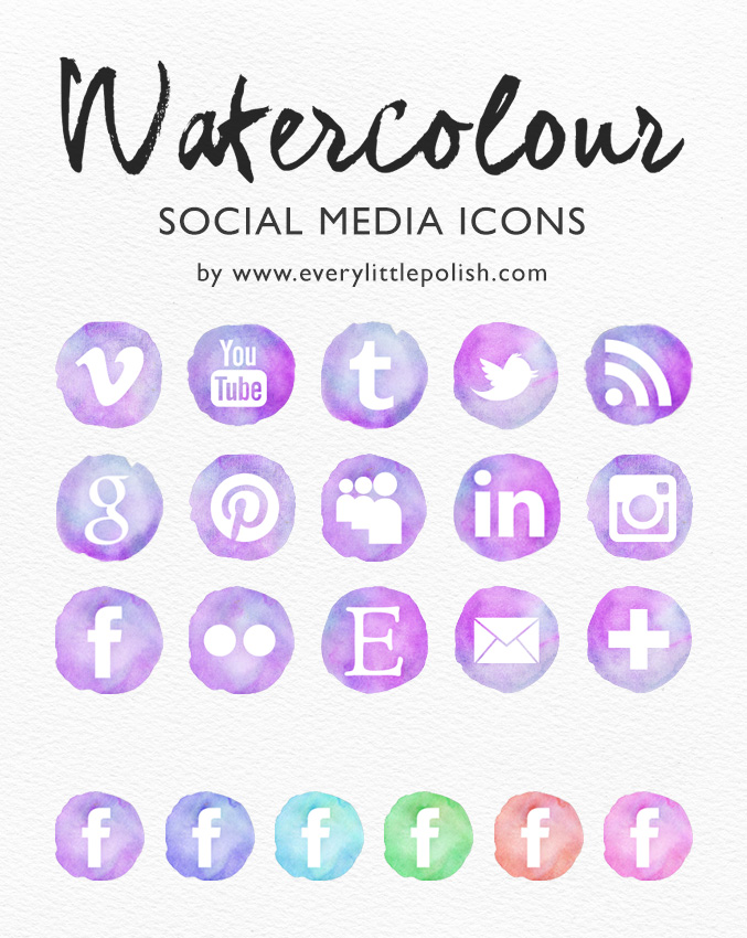 Free Watercolor Social Media Icons