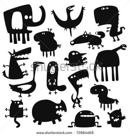 Funny Animals Vector Silhouette
