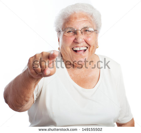 Funny Old Lady Pointing