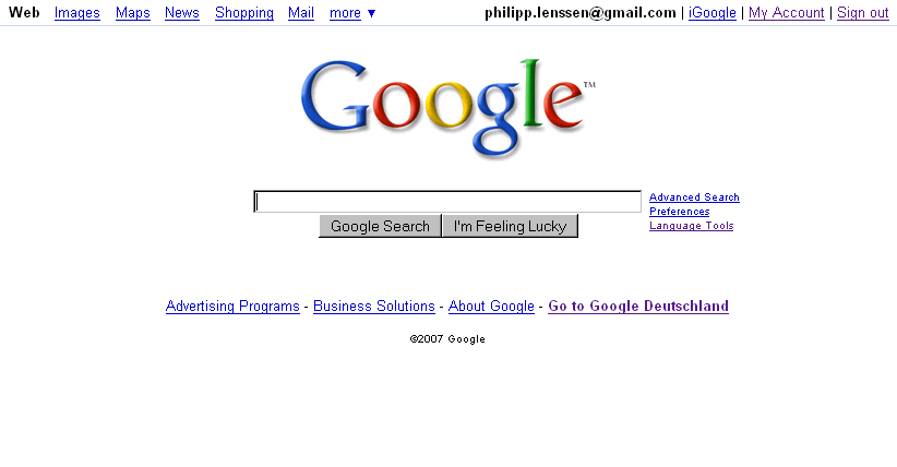 Google Homepage