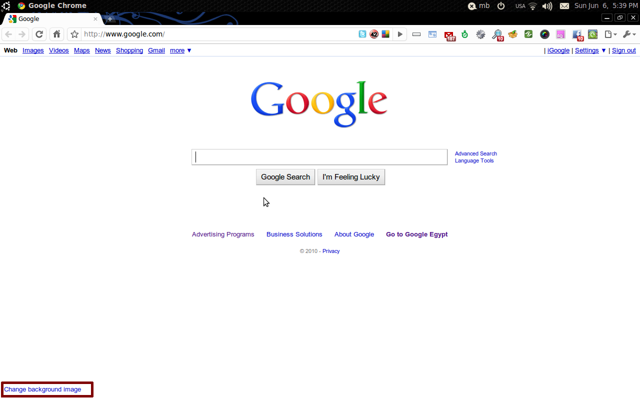 Google Search Engine Homepage