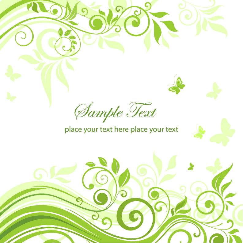 Green Floral Vector Free