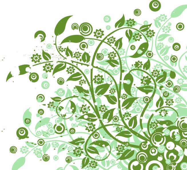 Green Floral Vector Graphic