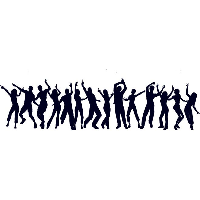 Group Dancing Silhouette Clip Art