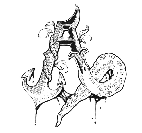 Hand Drawn Love Letter Alphabet