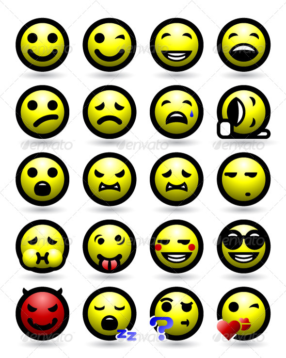 Happy Face Icons Emoticons