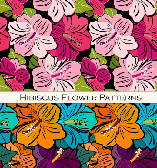 Hibiscus Flower Vector Pattern Free