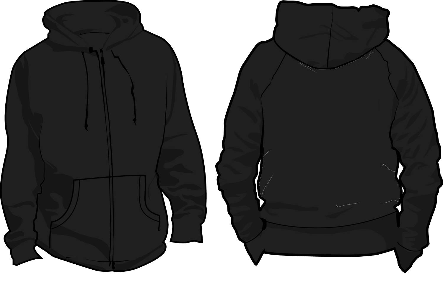 Hoodie Template Front and Back