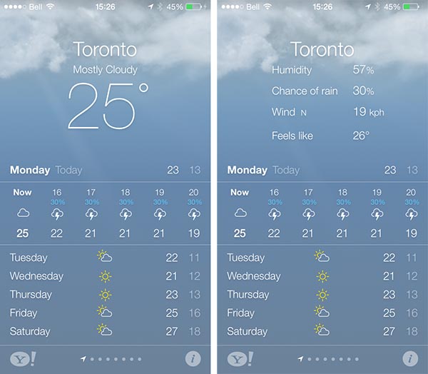 iOS 7 Weather App