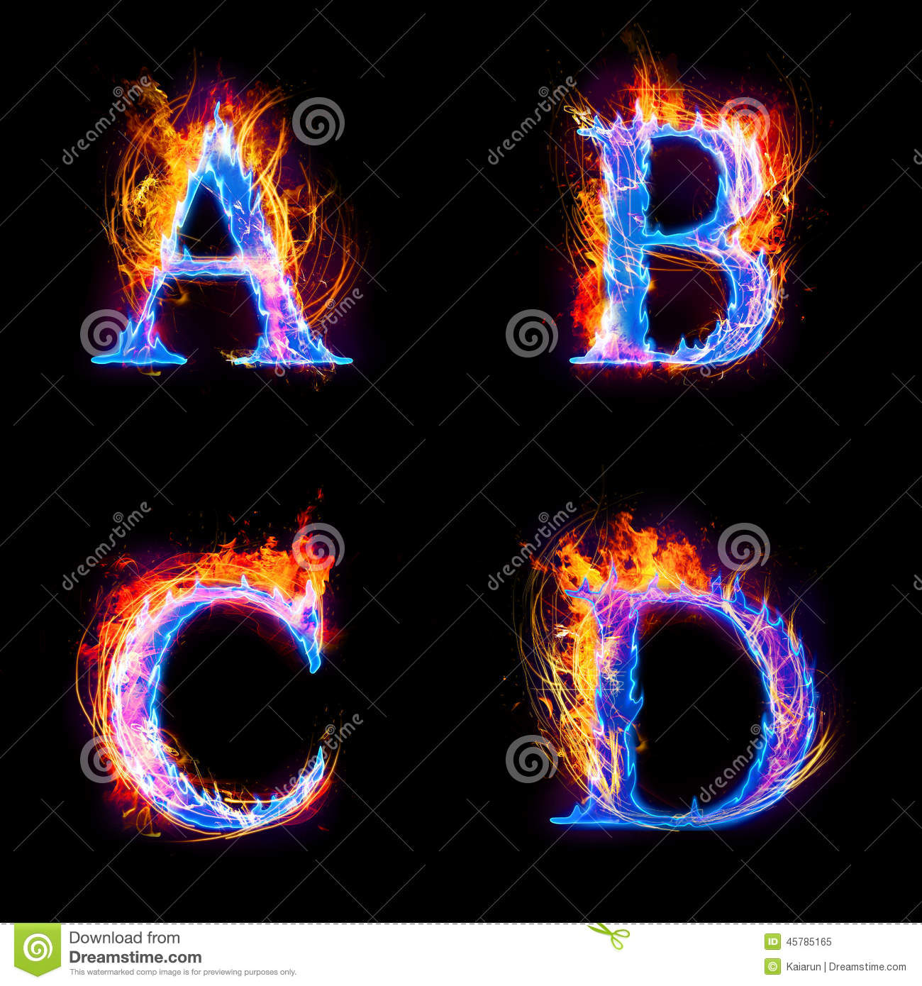 Letter Fire and Ice Background