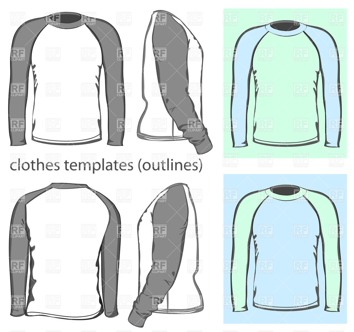 Long Sleeve Shirt Template Vector